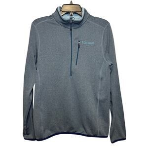 Marmot Men’s Boulder 1/2-zip waffle fleece pullover in gray blue. Size S